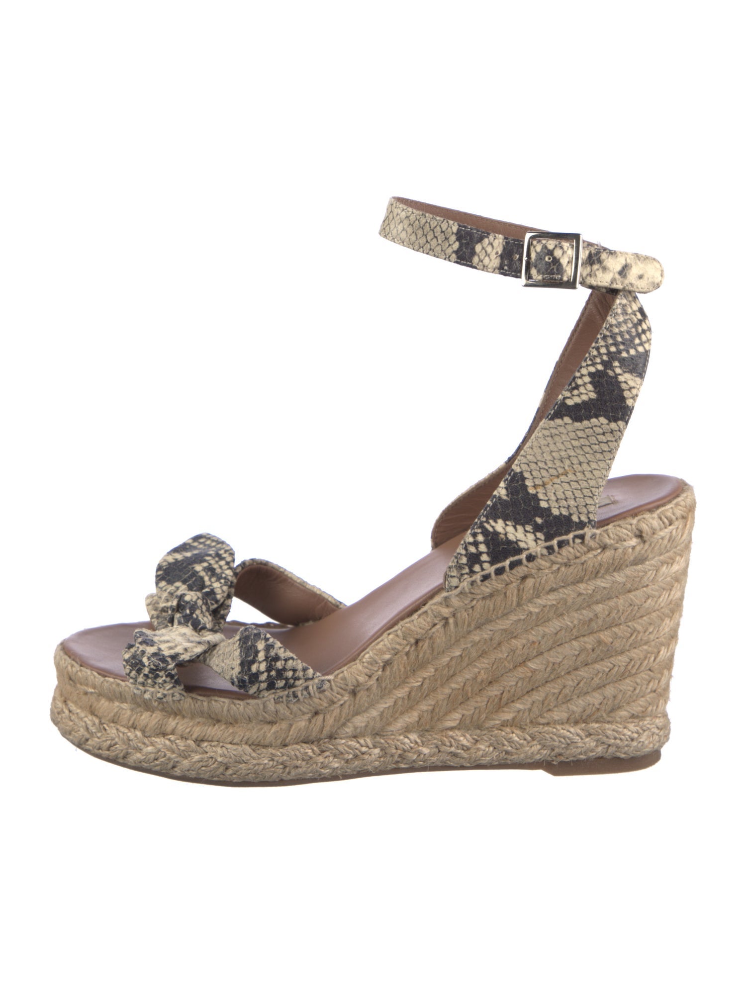 Tabitha Simmons Snakeskin Animal Print Espadrilles