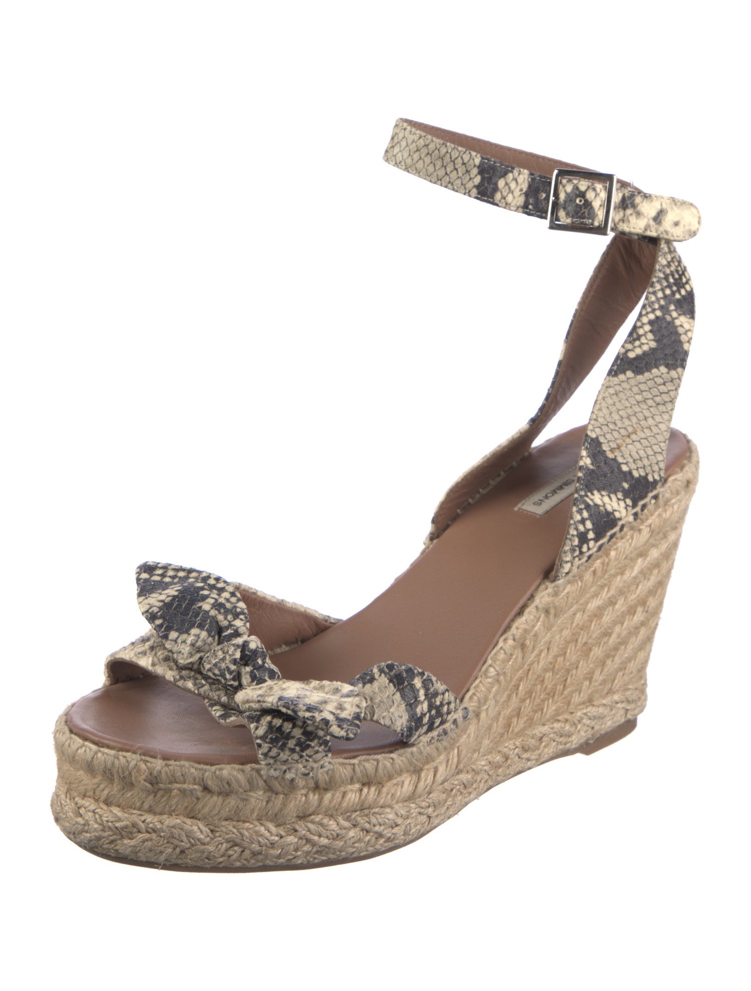 Tabitha Simmons Snakeskin Animal Print Espadrilles