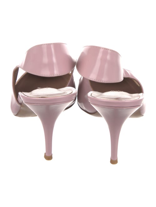 Tabitha Simmons Patent Leather Bow Accents Slingback Pumps