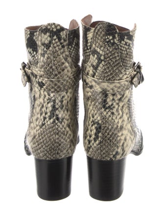 Tabitha Simmons Leather Animal Print Combat Boots