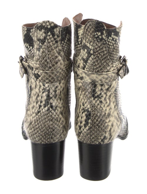 Tabitha Simmons Leather Animal Print Combat Boots