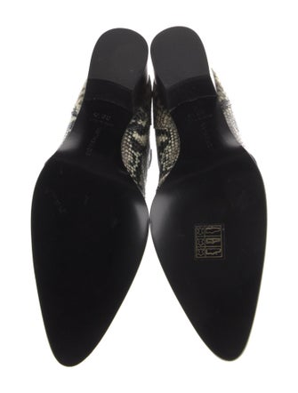 Tabitha Simmons Leather Animal Print Combat Boots