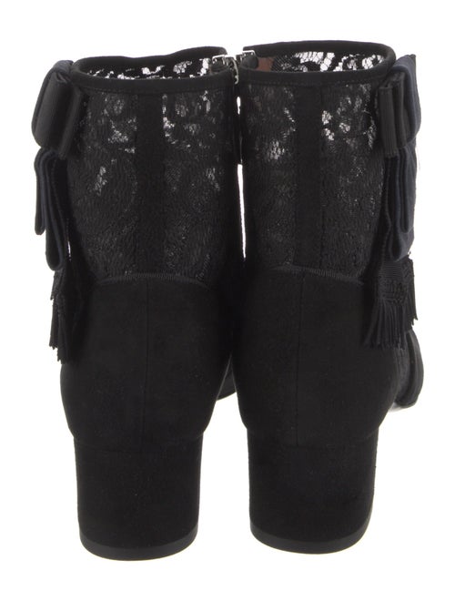 Tabitha Simmons Suede Fringe Trim Accent Chelsea Boots