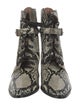 Tabitha Simmons Embossed Leather Animal Print Combat Boots