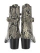 Tabitha Simmons Embossed Leather Animal Print Combat Boots