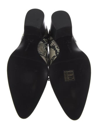 Tabitha Simmons Embossed Leather Animal Print Combat Boots