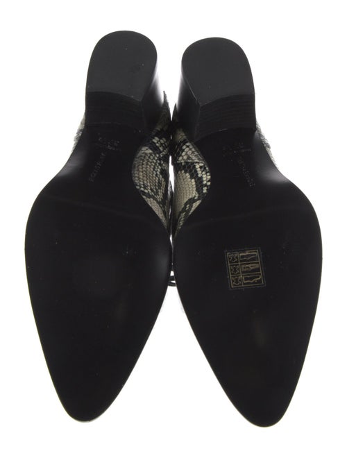 Tabitha Simmons Embossed Leather Animal Print Combat Boots