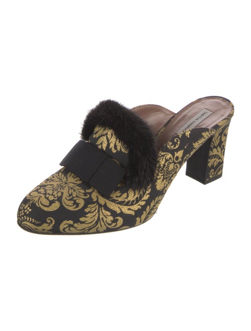 Tabitha Simmons Printed Fur Trim Mules