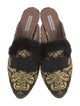 Tabitha Simmons Printed Fur Trim Mules