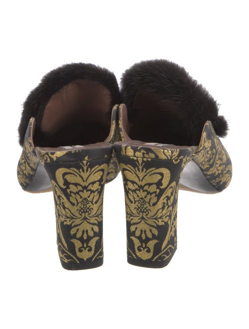 Tabitha Simmons Printed Fur Trim Mules