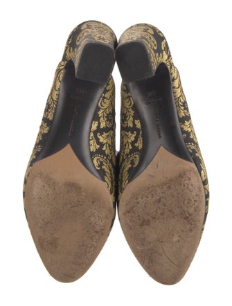 Tabitha Simmons Printed Fur Trim Mules