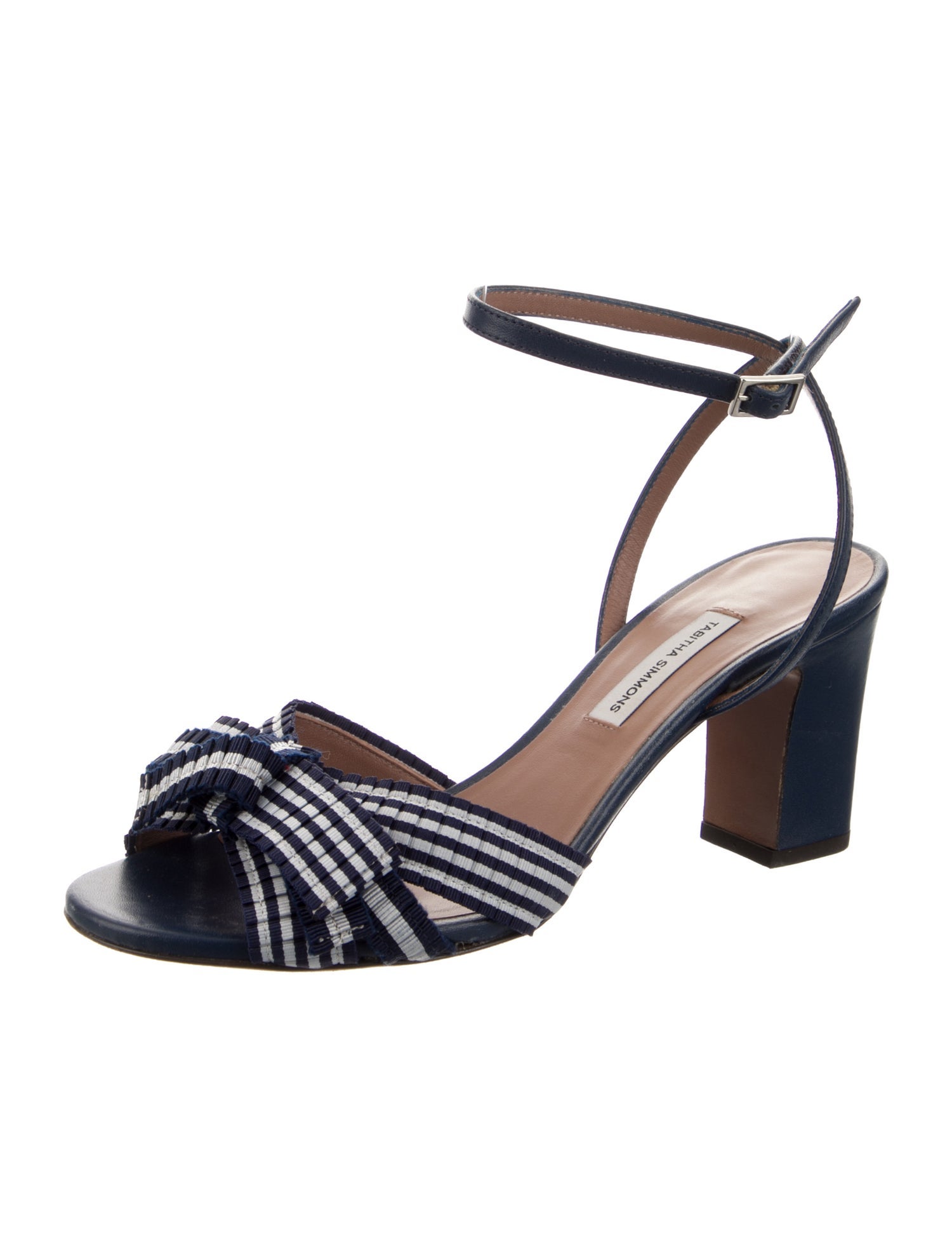 Tabitha Simmons Leather Striped Sandals