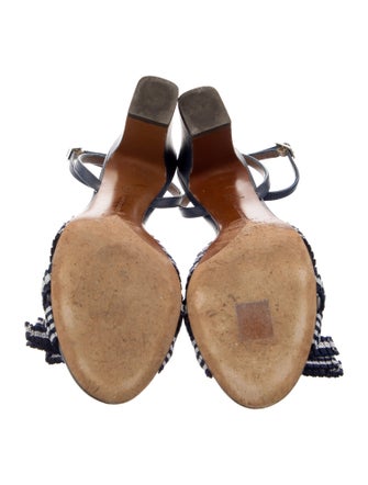 Tabitha Simmons Leather Striped Sandals