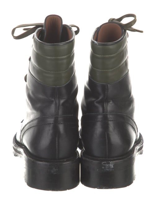 Tabitha Simmons Leather Colorblock Pattern Combat Boots