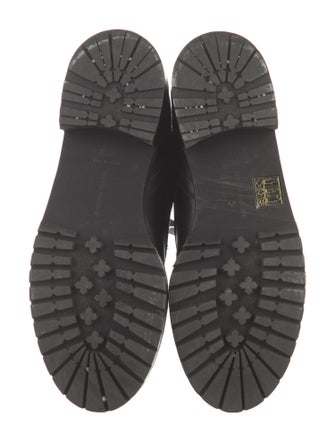 Tabitha Simmons Leather Colorblock Pattern Combat Boots