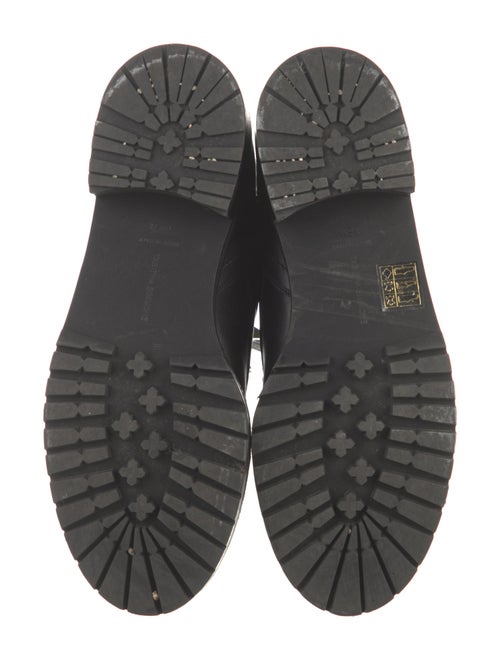 Tabitha Simmons Leather Colorblock Pattern Combat Boots