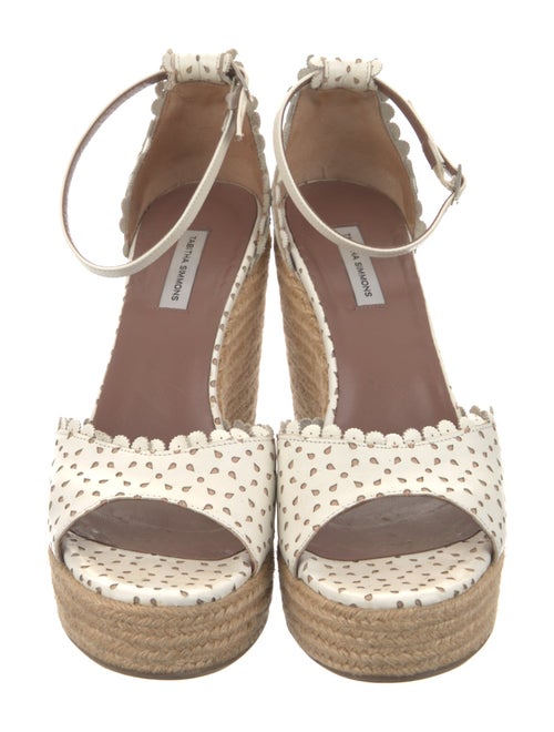 Tabitha Simmons Leather Colorblock Pattern Espadrilles