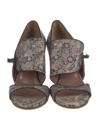 Tabitha Simmons Floral Print Slingback Sandals