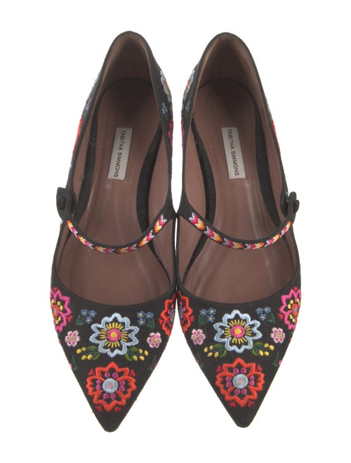 Tabitha Simmons Canvas Floral Print Mary Jane Flats