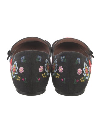 Tabitha Simmons Canvas Floral Print Mary Jane Flats