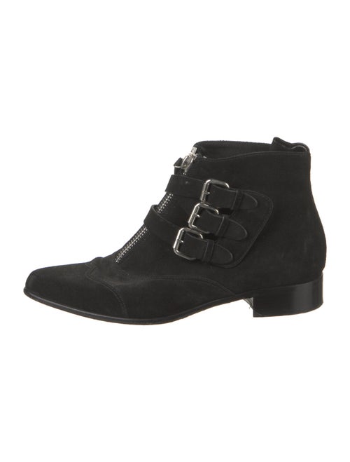 Tabitha Simmons Suede Floral Print Lace-Up Boots