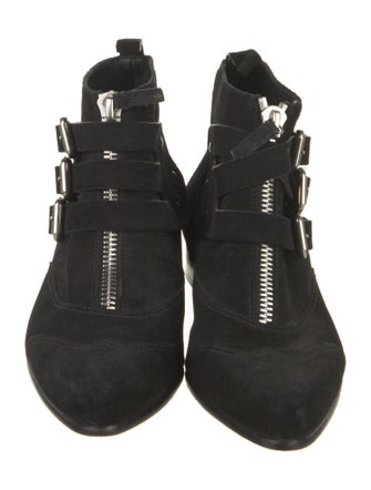 Tabitha Simmons Suede Floral Print Lace-Up Boots