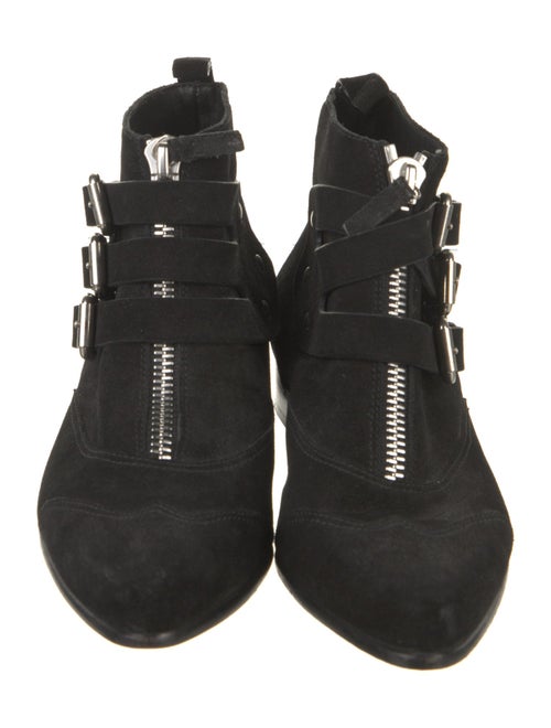 Tabitha Simmons Suede Floral Print Lace-Up Boots