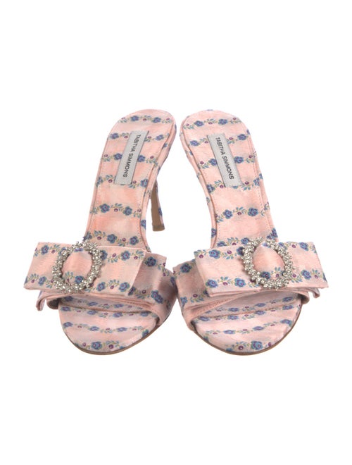 Tabitha Simmons Satin Printed Slides