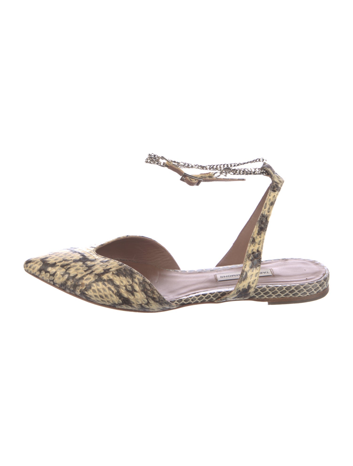Tabitha Simmons Leather Animal Print Flats