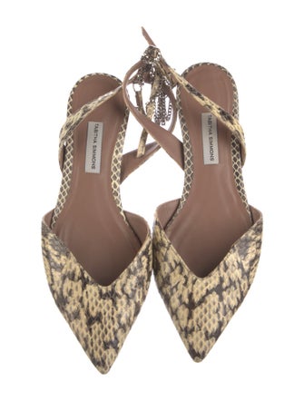 Tabitha Simmons Leather Animal Print Flats