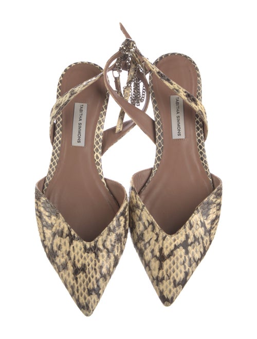 Tabitha Simmons Leather Animal Print Flats