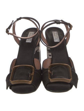 Tabitha Simmons Satin Printed Slingback Pumps