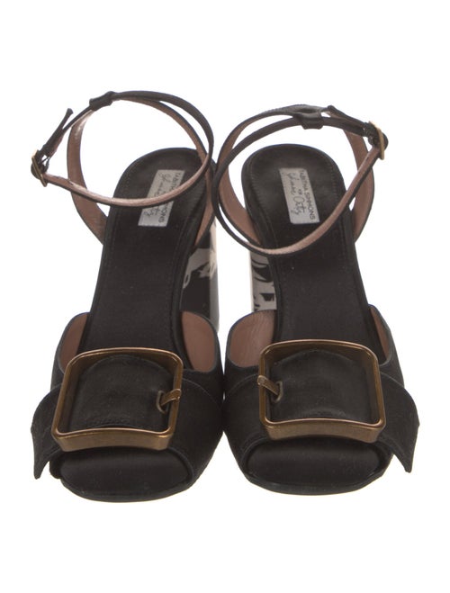 Tabitha Simmons Satin Printed Slingback Pumps