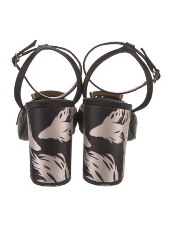 Tabitha Simmons Satin Printed Slingback Pumps