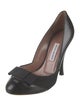 Tabitha Simmons Leather Bow Accents D'Orsay Pumps
