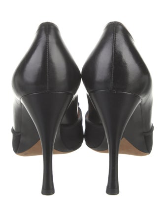 Tabitha Simmons Leather Bow Accents D'Orsay Pumps