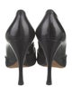 Tabitha Simmons Leather Bow Accents D'Orsay Pumps