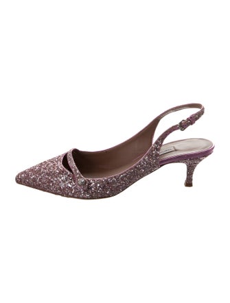 Tabitha Simmons Glitter Slingback Pumps