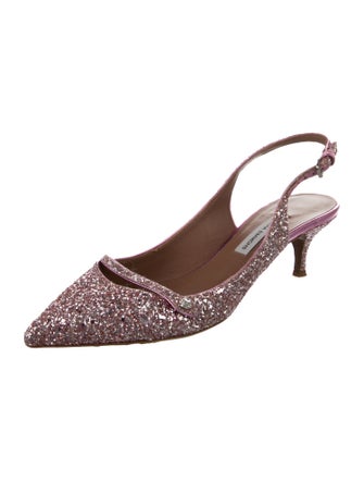 Tabitha Simmons Glitter Slingback Pumps