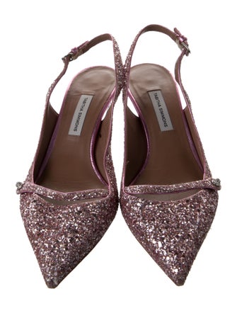 Tabitha Simmons Glitter Slingback Pumps