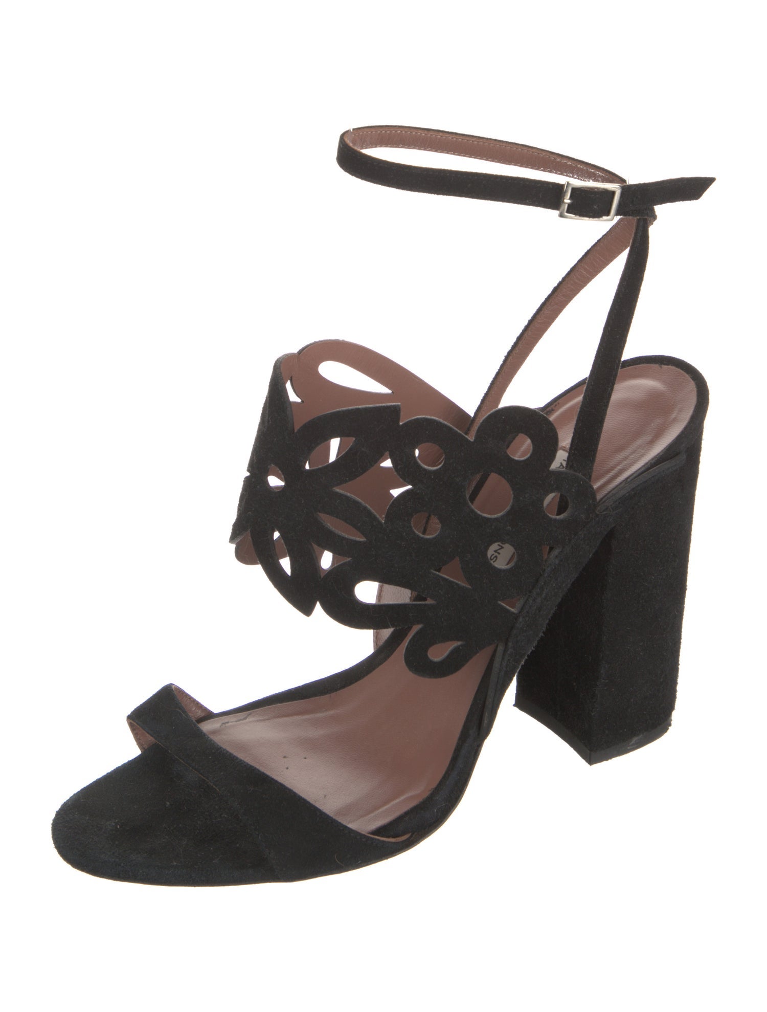 Tabitha Simmons Suede Lasercut Accents Sandals