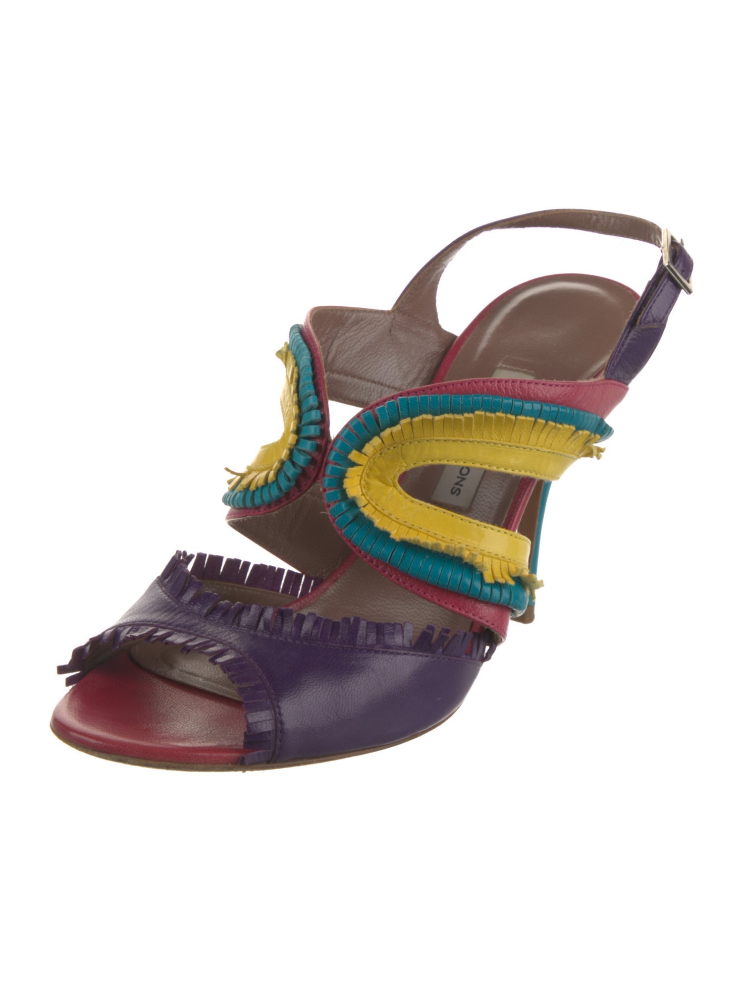 Tabitha Simmons Leather Animal Print Slingback Sandals