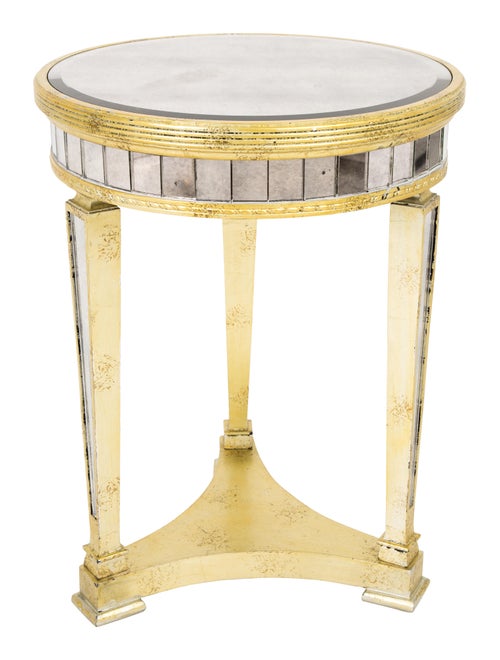 Table Mirrored Round Side Table