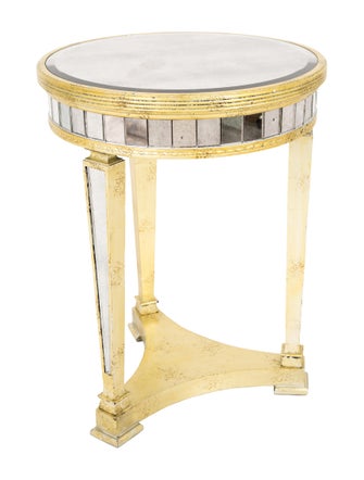 Table Mirrored Round Side Table
