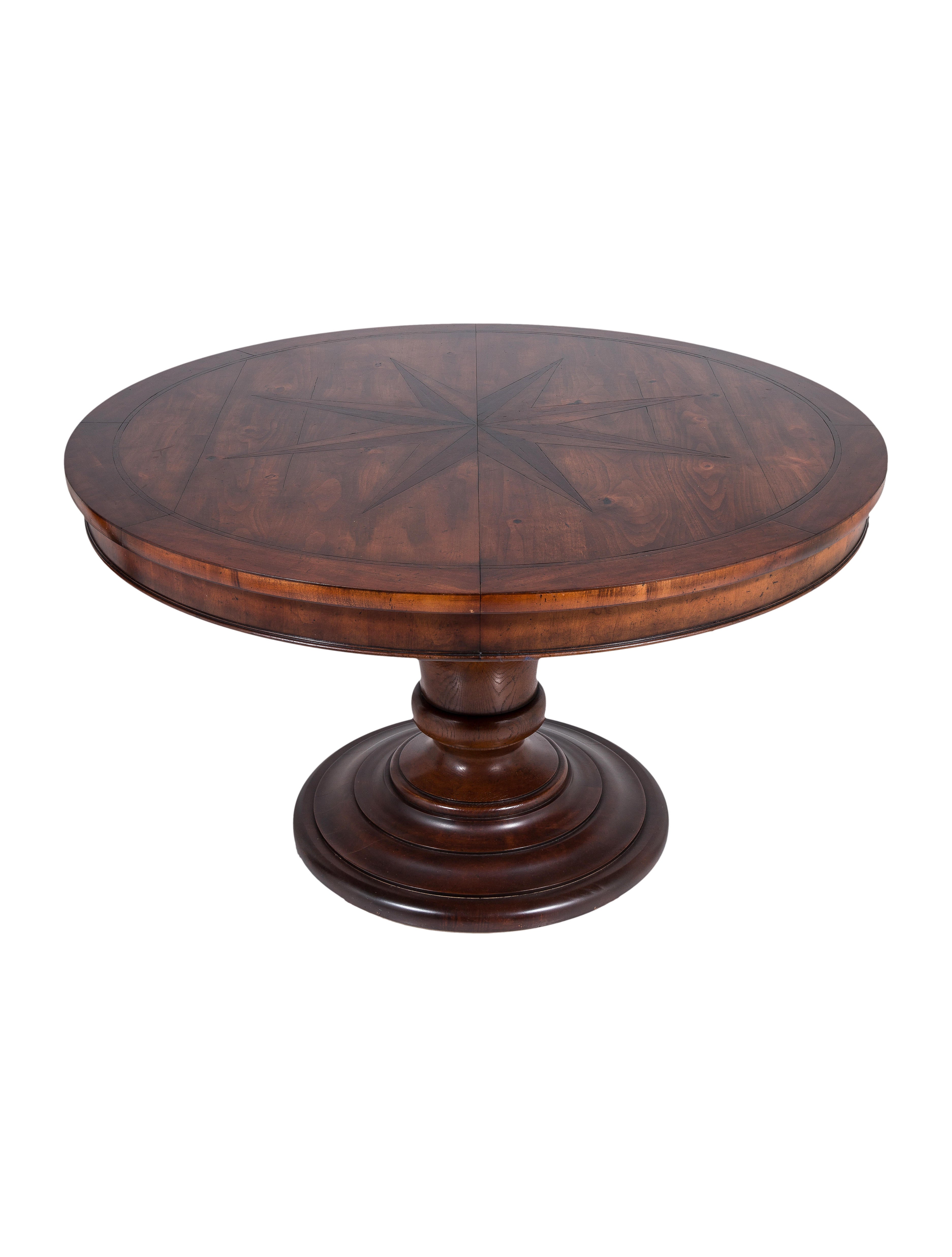 Table Henredon Round Dining Table w/ Extension Furniture TABLE20310