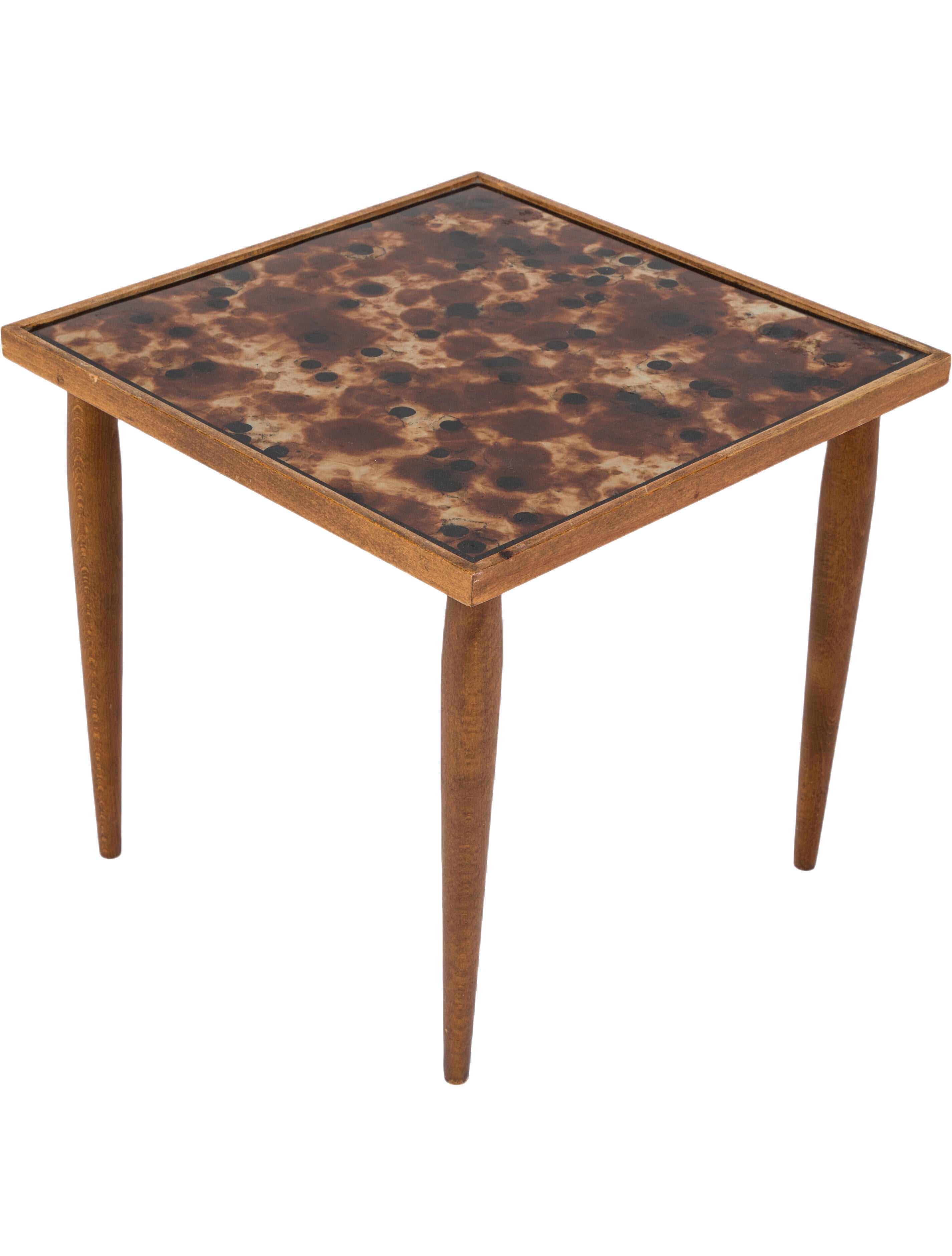 Table MidCentury ModernStyle Side Table Brown, 1 pieces Tables