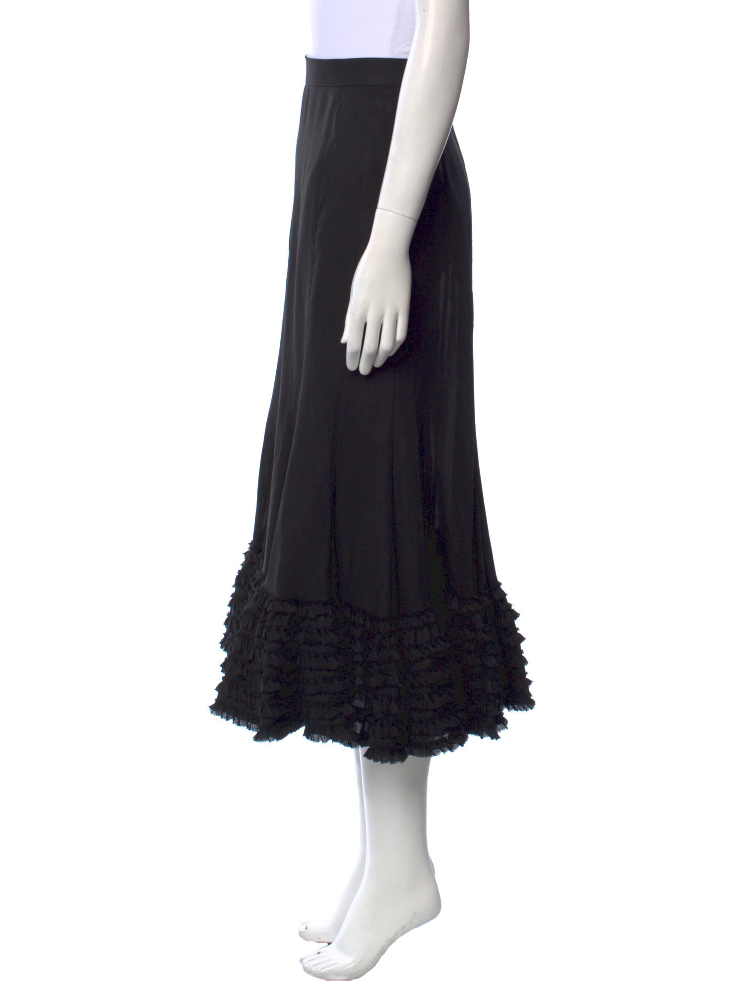 Tao Comme des Garçons Ruffle Embellishment Midi Length Skirt