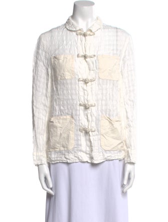 Tao Comme des Garçons Linen Long Sleeve Button-Up Top