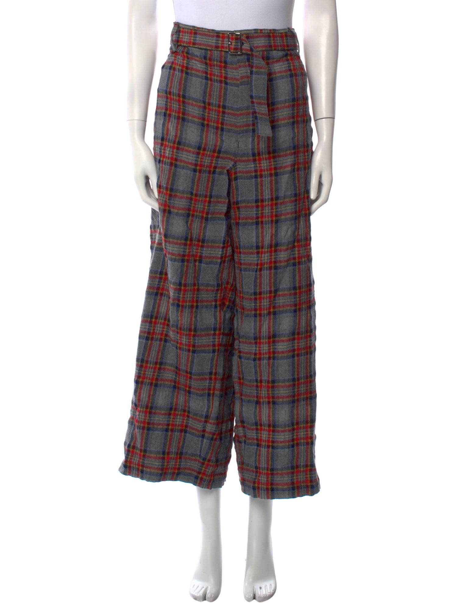 Tao Comme des Garçons Plaid Print Wide Leg Pants