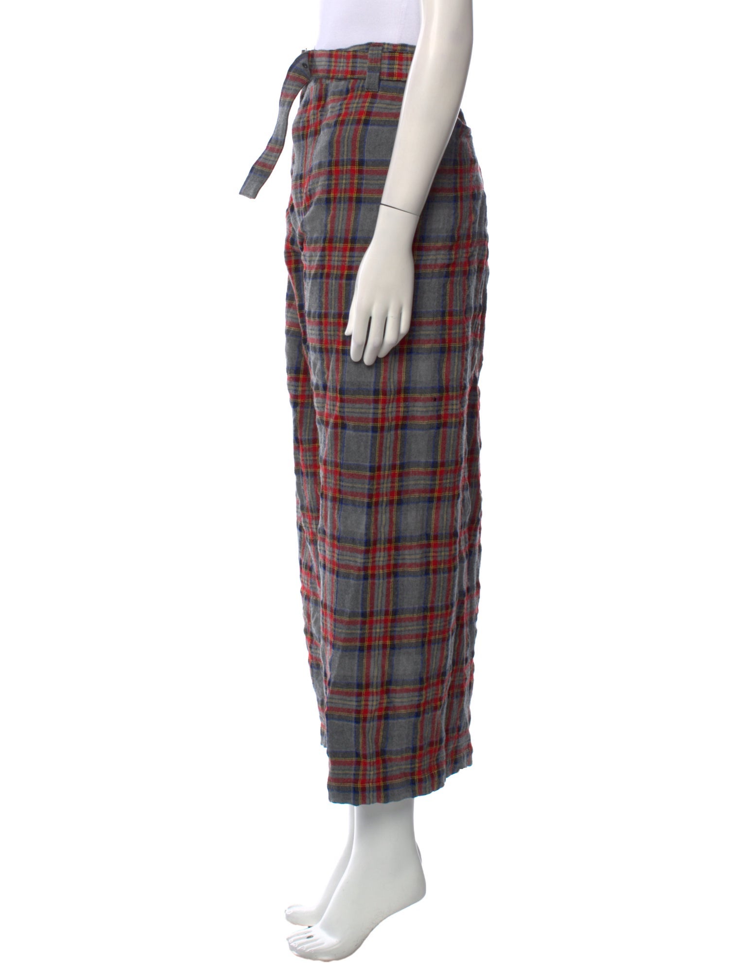 Tao Comme des Garçons Plaid Print Wide Leg Pants